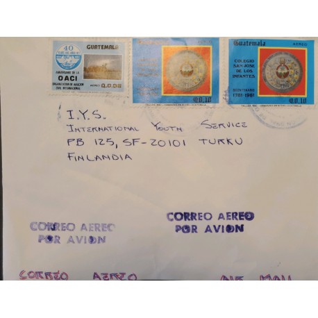 A) 1981, GUATEMALA, COVER SHIPPED TO FINLAND, AIRMAIL,