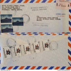A) 1991, GUATEMALA, AMERICA UPAEP, FROM GUATEMALA CITY TO TURKU-FINLAND, SPECIAL DELIVERY, REGISTERED, LAKE ATITLAN STAMP