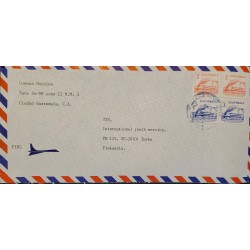 A) 1997, GUATEMALA, AIRMAIL, FROM GUATEMALA CITY TO FINLAND, MIGUEL ANGEL ASTURIAS STAMPS CULTURAL CENTER, XF