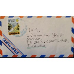 A) 1986, GUATEMALA, FOREST PROTECTION, LETTERS SENT TO FINLAND ADDRESSED TO INTERNATIONAL YOUTH SERVICE, AIRMAIL, XF