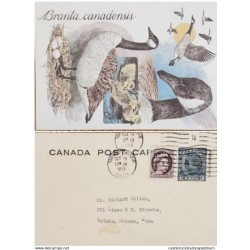 A) 1955, CANADA, QUEEN ISABEL II AND KING JORGE V, FROM TORONTO TO CARIBBEAN WITH CANCELLATION, POSTCARD, XF