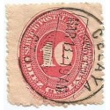 J) 1880 MEXICO, NUMERAL 10 CENTS RED, FRANCO EN CELAYA