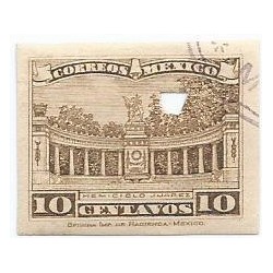 J) 1923 MEXICO, JUAREZ, COLONADE, MEXICO, 10 CENTS BROWN, XF