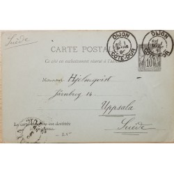 J) 1890 FRANCE, POSTCARD, PEACE AND COMMEMORATIVE, CIRCULATED COVER, FROM FRANCE TO DIJON