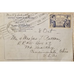 J) 1937 FRANCE, WITH SLOGAN CANCELLATION, FEDERAL CONSTITUTION OF THE UNITED STATES, AIRMAIL