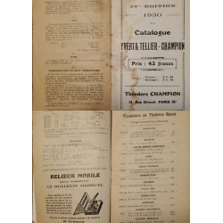 J) 1930 FRANCE, CATALOGUE YVERT AND TELLIER CHAMPION, XF