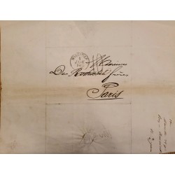 J) 1845 FRANCE, PREFILATELIC, COMMERCIAL CORRESPONDENCE OF ROTSCHILD, CIRCULATED COVER, FROM FRANCE TO PARIS