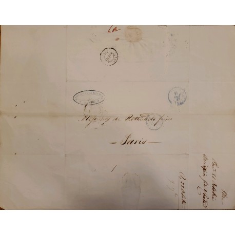 J) 1813 FRANCE, PREFILATELIC, COMMERCIAL CORRESPONDENCE OF ROTSCHILD, CIRCULATED COVER, FROM FRANCE TO PARIS