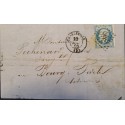 J) 1866 FRANCE, CERES, MUTE CANCELLATION, CIRCULATED COVER, FROM FRANCE