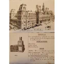 J) 1916 FRANCE, VILLA HOTEL, CITY HALL, MEDICAL PRESCRIPTION, XF