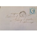 J) 1866 FRANCE, EMPEROR NAPOLEON, MUTE CANCELLATION, CIRCULATED COVER, FROM FRANCE TO CHARLEVILLE