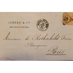J) 1865 FRANCE, EMPEROR NAPOLEON, MUTE CANCELLATION, CIRCULATED COVER, FROM FRANCE TO PARIS