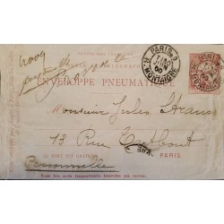 J) 1900 FRANCE, TELEGRAPHE, CIRCULATED COVER, FROM FRANCE TO PARIS