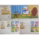 A) 1981, ANGUILLA, WALT DISNEY CHARACTERS, FDC, DISNEY, DONALD, CHIP N DALE, MINNIE MOUSE