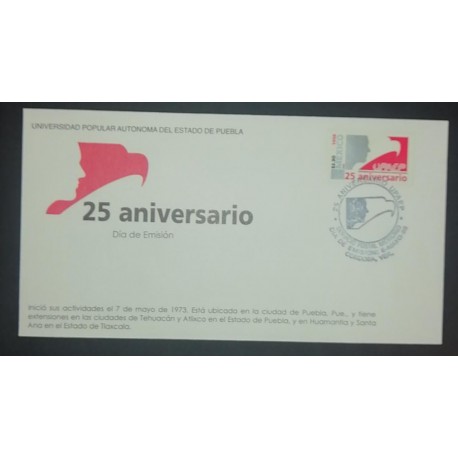 A) 1998, MEXICO, ANNIVERSARY OF THE AUTONOMOUS UNIVERSITY OF THE STATE OF PUEBLA, FDC, XF