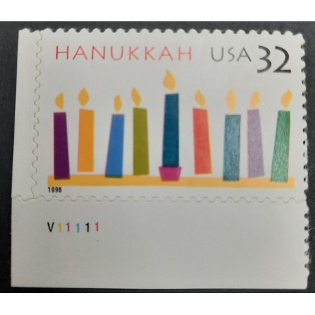 A) 1996, ISRAEL, HANUKKAH, LAMPS AND CANDLES, RELIGION, JOINT WITH THE UNITED STATES,