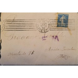 J) 1860 FRANCE, THE SHOWER, CIRCULATED COVER, FROM FRANCE TO MEXICO