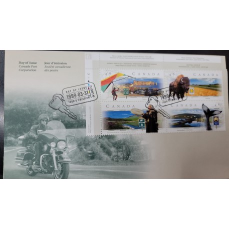 A) 1999, CANADA, CANADIAN PANORAMIC ROUTES: FDC, RTA 132, QUEBEC ALA DELTA