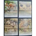 A) 2005, ISRAEL, BIBLICAL ANIMALS, BEAR, OSTRICH, WOLF, NILE CROCODILE, MULTICOLORED