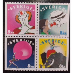 L) 2002 SWEDEN, CLOWNS, CIRCUS, ELEPHANT, 8KR, MNH