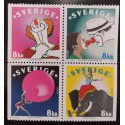 L) 2002 SWEDEN, CLOWNS, CIRCUS, ELEPHANT, 8KR, MNH