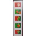 L) 2001 SWEDEN, CHRISTMAS, GREEN& RED, PRESENT, ANGELS, STRIP OF 5, MNH