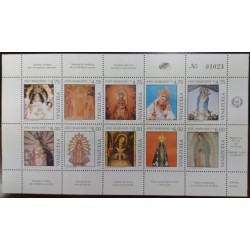 L) 1987 VENEZUELA, MARIAN YEAR, STATUES OF THE VIRGIN, MULTIPLE STAMPS, MNH