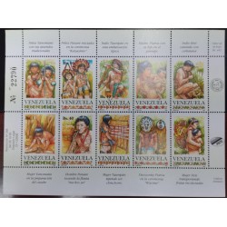 L) 1993 VENEZUELA, NATIVES, PEOPLE, CULTURE, YANOMAMI, INDIGENOUS TRIBES, MULTIPLE STAMPS, NATURE, MNH