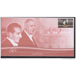 O) 2014 MEXICO, PRESIDENT OF THE FRENCH REPUBLIC CHARLES DE GAULLE, VISIT TO MEXICO, FDC XF
