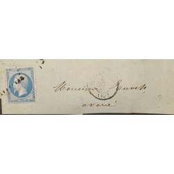 J) 1863 FRANCE, EMPEROR NAPOLEON, MUTE CANCELLATION, CIRCULATED COVER, FROM FRANCE TO VESOUL