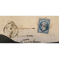J) 1864 FRANCE, EMPEROR NAPOLEON, MUTE CANCELLATION, CIRCULATED COVER, FROM FRANCE TO VESOUL