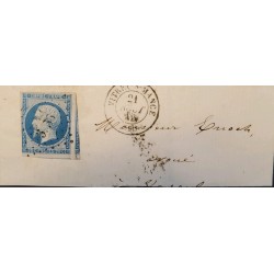 J) 1865FRANCE, EMPEROR NAPOLEON, MUTE CANCELLATION, CIRCULATED COVER, FROM FRANCE TO VESOUL
