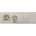 J) 1866 FRANCE, EMPEROR NAPOLEON, MUTE CANCELLATION, CIRCULATED COVER, FROM FRANCE