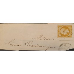 J) 1870 FRANCE, EMPEROR NAPOLEON, MUTE CANCELLATION, CIRCULATED COVER, FROM FRANCE