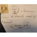 J) 1861 FRANCE, EMPEROR NAPOLEON, MUTE CANCELLATION, CIRCULATED COVER, FROM FRANCE VESOUL