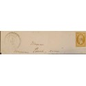J) 1862 FRANCE, EMPEROR NAPOLEON, MUTE CANCELLATION, FRAGMENT OF THE LETTER, CIRCULATED COVER, FROM FRANCE