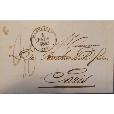 J) 1842 FRANCE, CIRCULATED COVER, FROM FRANCE TO PARIS