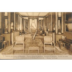 J) 1910 FRANCE, GALLERY OR MUSIC ROOM, HARP AND OFFICE OF JOSEPHINE, THE SECRETARY OF NAPOLEON PORTRAIT