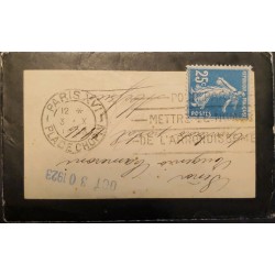 J) 1923 FRANCE, THE SHOWER, WITH SLOGAN CANCELLATION, CIRCULATED COVER, FROM FRANCE TO PARIS