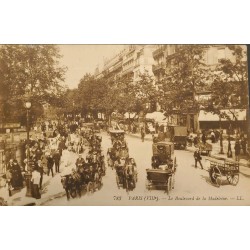 J) 1910 FRANCE, BOULEVARD DE LA MADELEINE, PARIS VIII, POSTCARD, XF