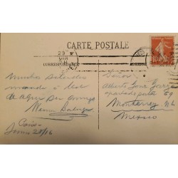 J) 1910 FRANCE, THE SHOWER, POSTCARD, CIRULATED COVER, FROM FRANCE TO MEXICO