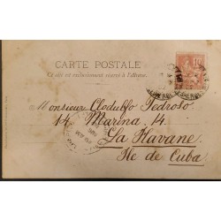J) 1902 FRANCE, WOMEN, POSTCARD, CIRCULATED COVER, FROM FRANCE TO CARIBE