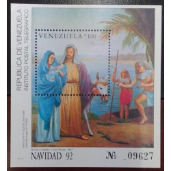 L) 1992 VENEZUELA, CHRISTMAS 1992, VIRGIN MARY, RELIGION, SAINT JOSEPH, MULE, MNH