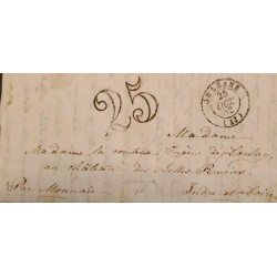 J) 1862 FRANCE, 25 REALES, CIRCULATED COVER, FROM FRANCE