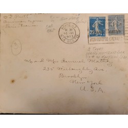 J) 1923 FRANCE, THE SHOWER, WITH SLOGAN CANCELLATION, POSTCARD, POSTAL STATIONARY, CIRCULATED COVER, FROM FRANCE TO USA