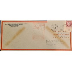 J) 1939 FRANCE, MARIANNE, PANAMERICAN AIRWAYS SYSTEM, FIRST DAY COVER, AIRMAIL, CIRCULATED COVER, FROM FRANCE TO USA