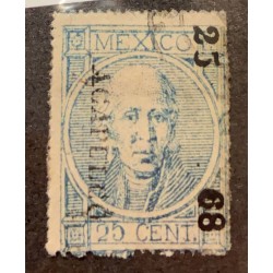 J) 1868 MEXICO, HIDALGO, 25 CENTS, DISTRICT IN ACAPULCO, MN