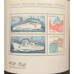 J) 1986 POLAND, BOATS, POLISH BALTIC SHIPPING - FERRIES, SOUVENIR SHEET