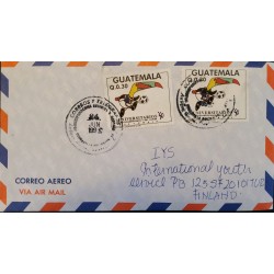 J) 1993 GUATEMALA, CENTRAL AMERICAN AND CARIBBEAN UNIVERSITY, MULTIPLE STAMPS, AIRMAIL, CIRCULATED