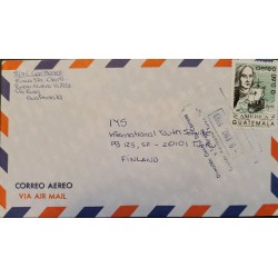 J) 1993 GUATEMALA, AMERICA, BOAT, AIRMAIL, CIRCULATED COVER, FROM GUATEMALA TO FINLAND